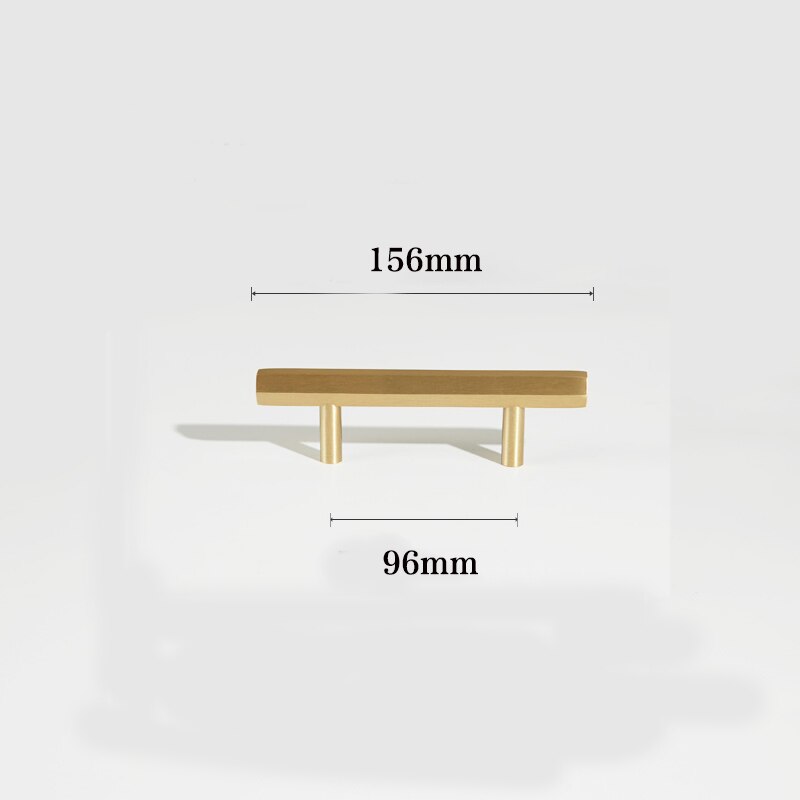 Qiansi nordiske møbelgreb knopper messing sekskantskabe og dørhåndtag t-stang metal sort garderobeskuffe trækker og knop: Længde 156 hul 96mm / Sort