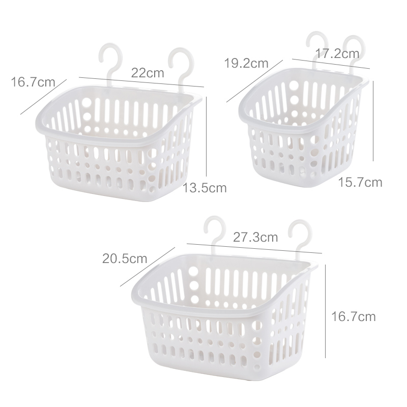 Wall-mounted storage basket plastic double hook kitchen snack basket bathroom shower storage basket WF9104058
