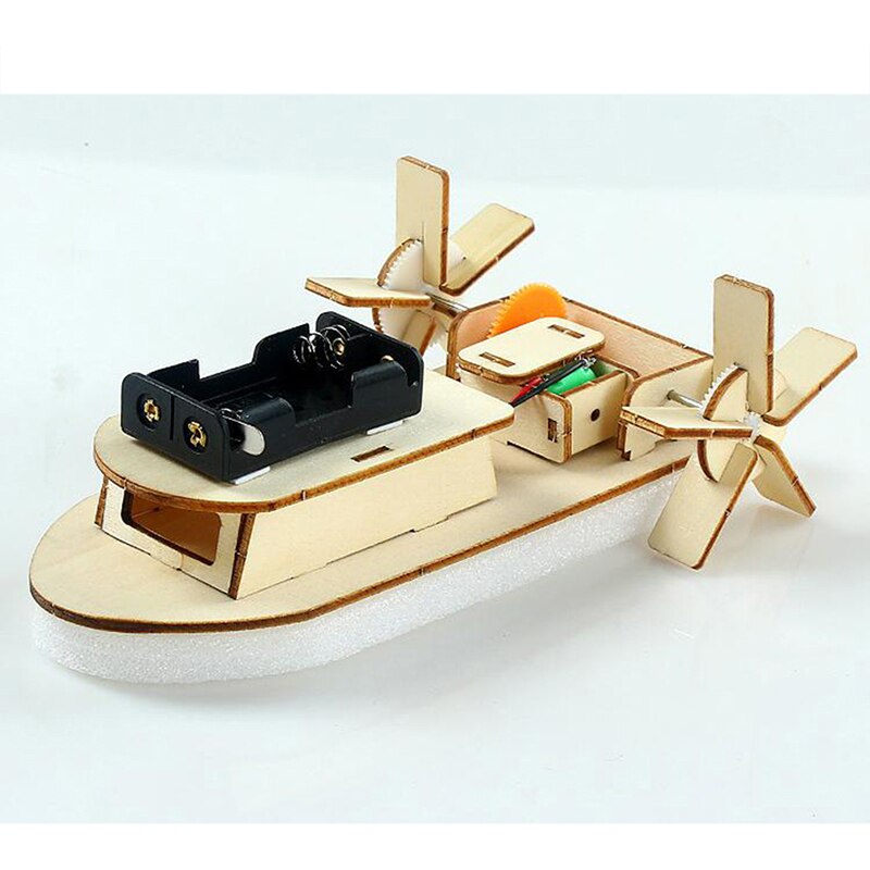 Students DIY Paddle Wheel Ship Assembling Model Educational Toys Material Kits