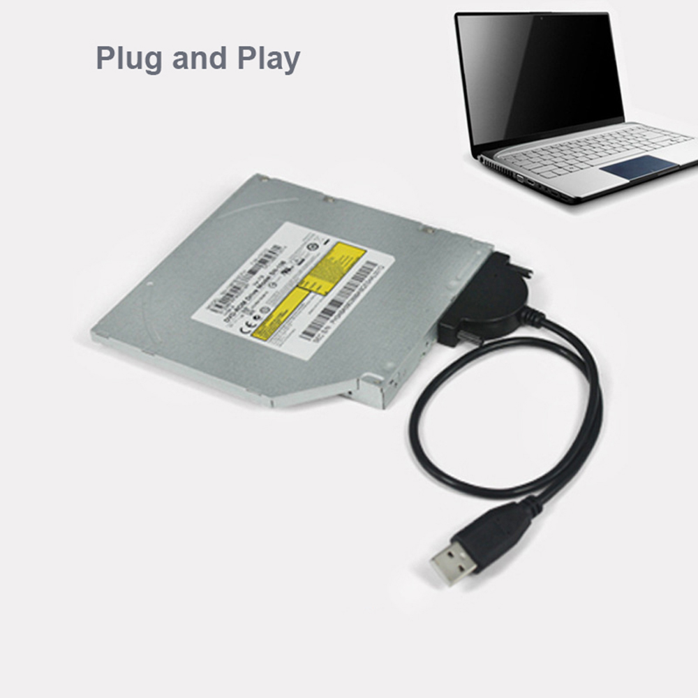 Adaptateur de câble noir USB 2.0 à 7 + 6 13Pin Mini SATA II pour ordinateur portable CD-ROM DVD-ROM pour HDD Caddy Slimline Drive indicateur LED