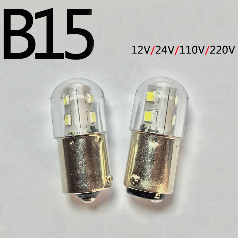 B15D LED Signal Indicator Lamp 5 W 12 V 24 V 110 V 220 V B15S Enkele/Dubbele Contact Machine Tool Alarm Wit Licht 10 stks