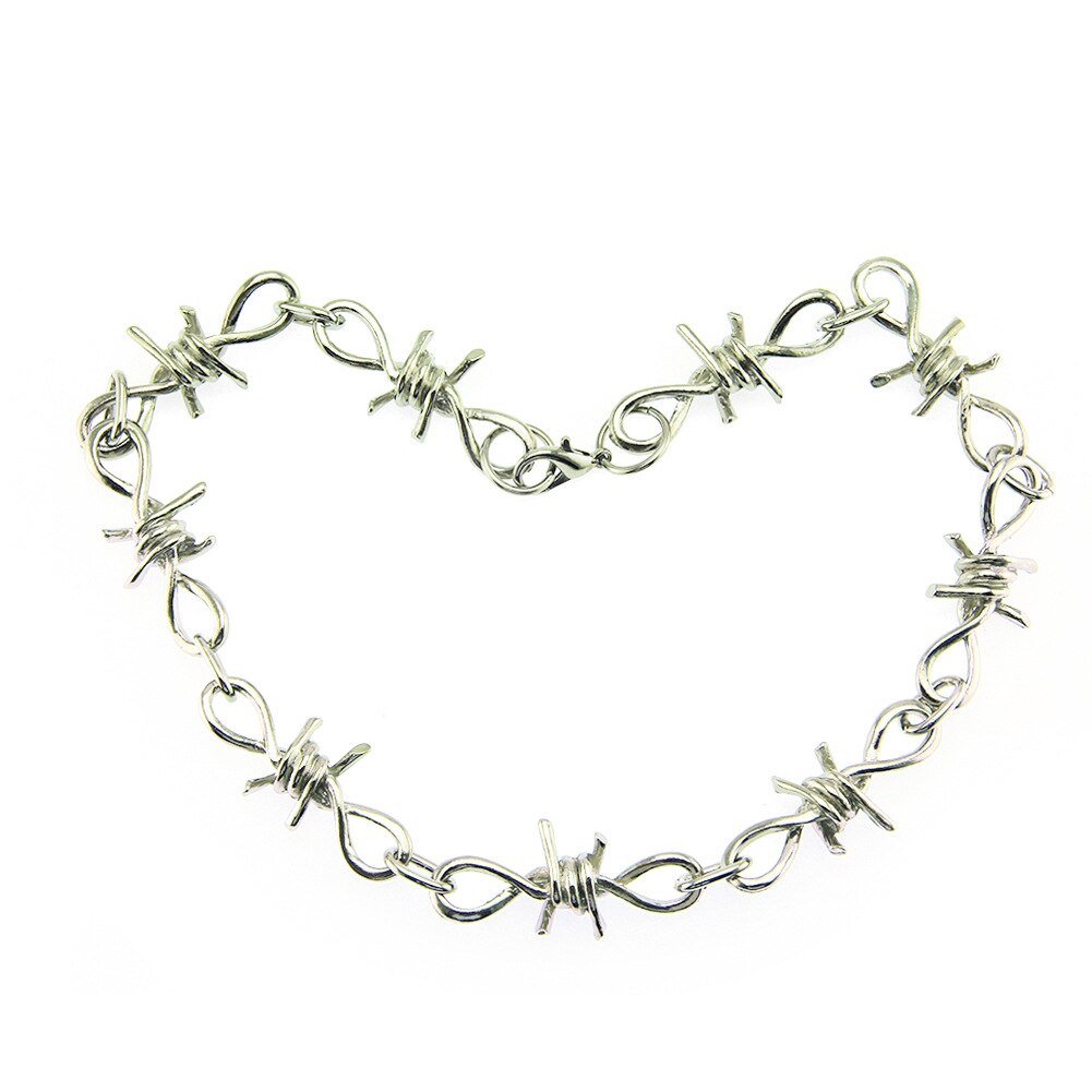 Europa i ameryka punk ciernie drut kolczasty Phants zamek łańcuszek robić spodni męskie damskie biodro chmiel kuks dyskoteka taniec fajny naszyjnik Bracel: naszyjnik  50cm