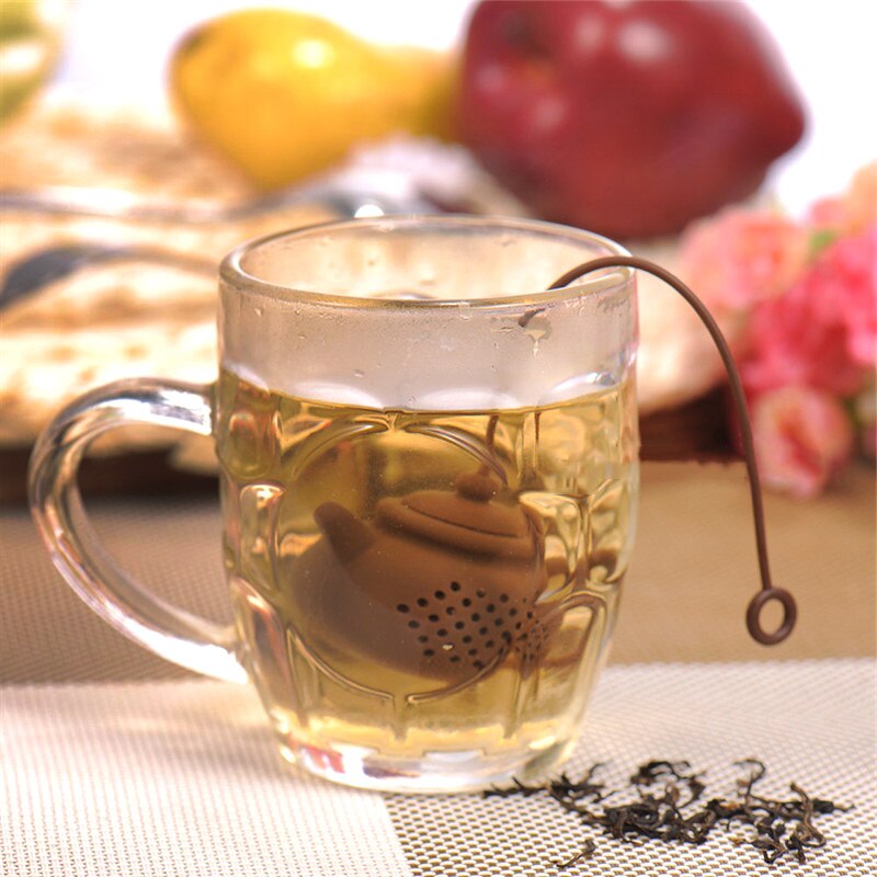 1pcs Teapot-Shape Tea Infuser Strainer Silicone Tea Bag Leaf Filter Diffuser Tea Tools Supplies Tea Pot Infuser Tea Strainer