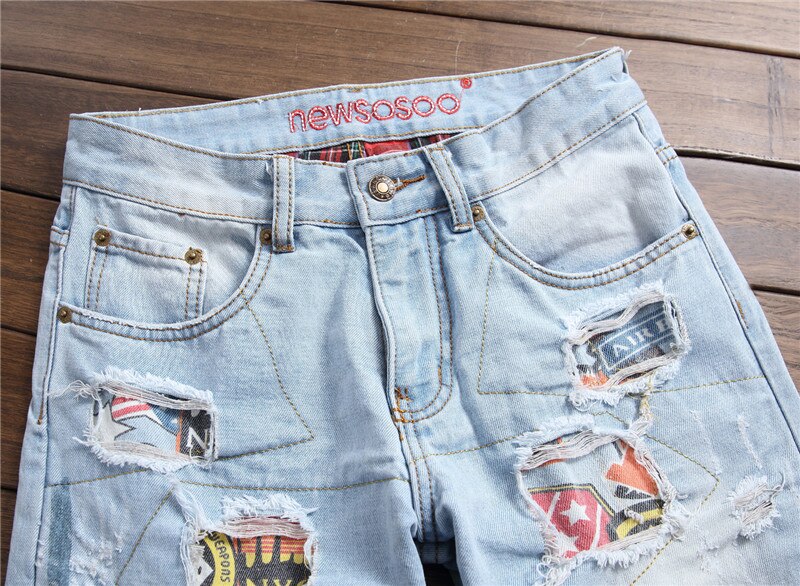 Brand Gloria Jeans Retro Straight Denim Jeans Men Patchwork Plus Size Casual Men Long Pants Trousers Brand Biker Jean