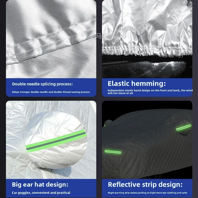 Autoabdeckung gegen Hagel, draussen, vollständige Abdeckung, Regen, Sonne, UV-Schutz, universelle Baumwolle, geeignet für verschiedene wandelbare Wetterzustände