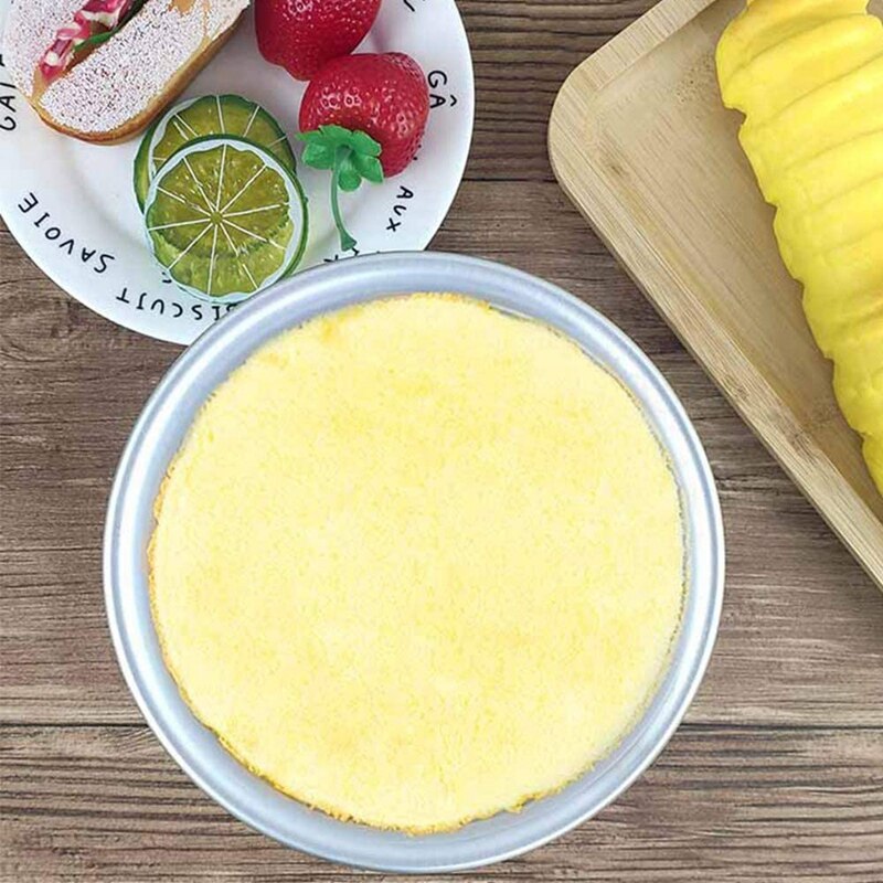 4Pcs Mini Cake Pan 4 Inch Aluminum Round Cake Pans with Removable Bottom for Cake Baking