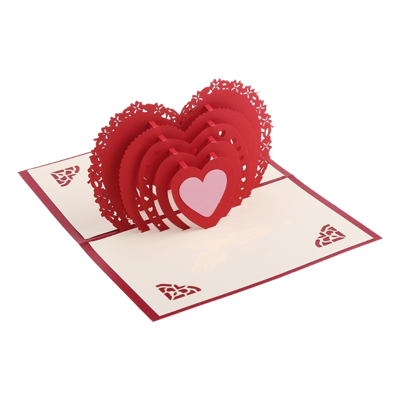 30 Styles 3D Pop Up Card Heart to Heart Anniversary Valentine Birthday Christmas Express love Valentine's Day 3D Greeting Card