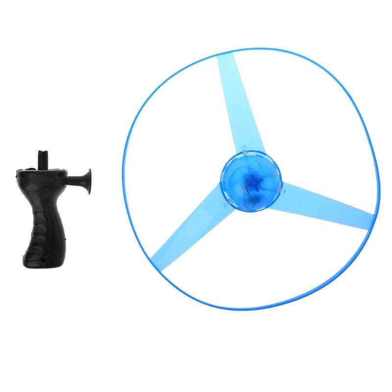Led knipperende plastic trekkoord vliegende schotel propeller speelgoed schijfhelikopter
