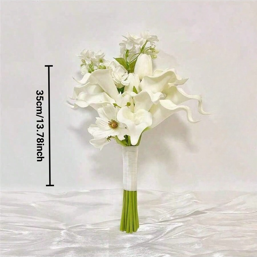 Weiße Calla-Lilien Hochzeitssträuße für sterben Braut, Brautsträuße für Zeremonie, Jubiläum, Hochzeit, Brautparty: Blau