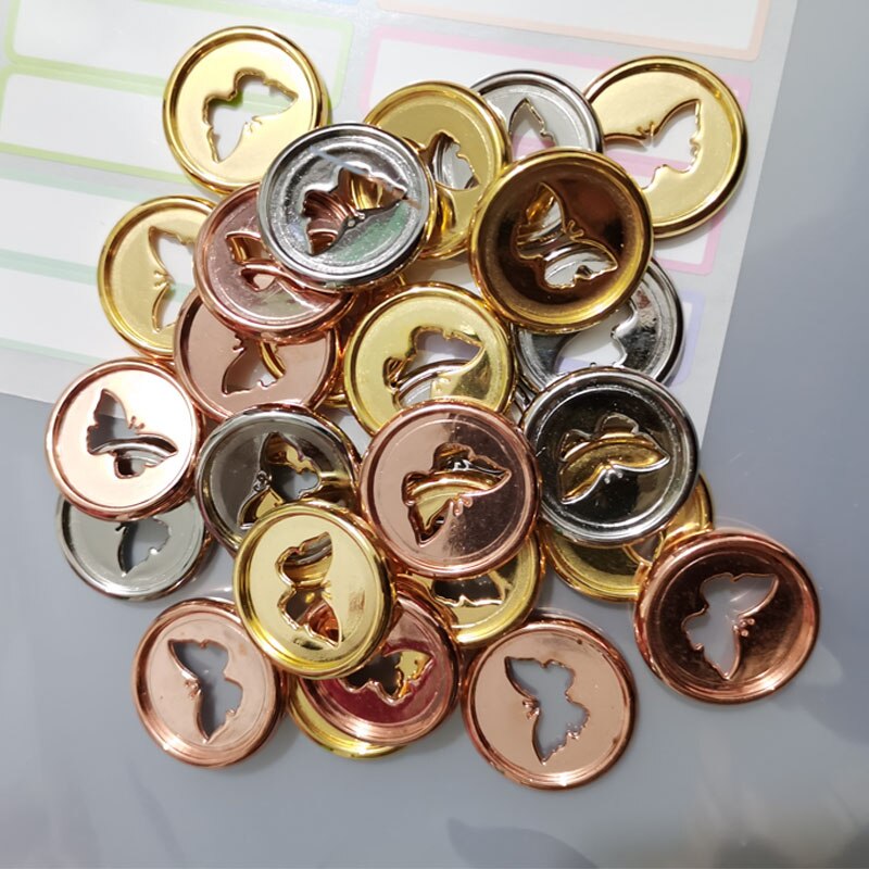 Hebilla de encuadernación con patrón de mariposa, discos de encuadernación de 28MM, agujero de hongo para cuaderno, accesorios de plástico, encuadernación de disco, 24 Uds.