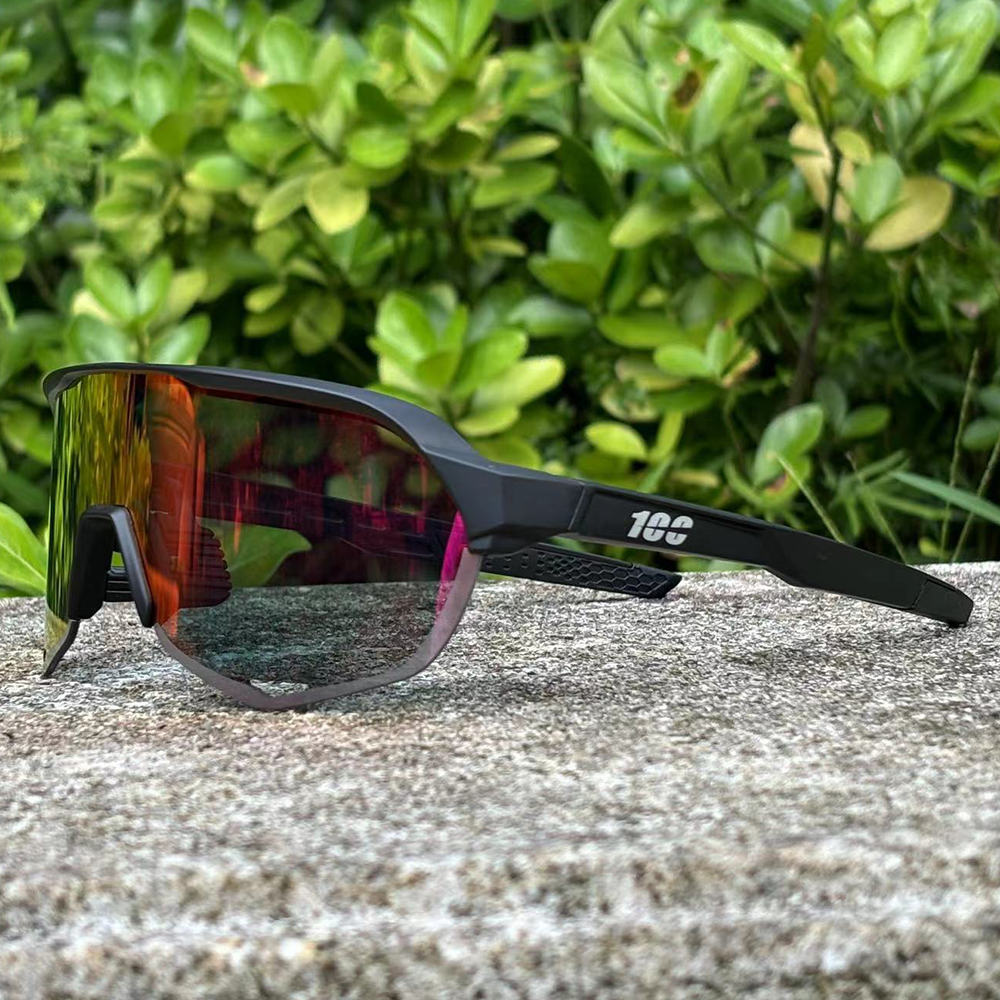 Cykelsolglasögon herr landsvägscykelglasögon utomhussport bergsklättring kvinnor cykel  uv400 cykelglasögon: Svart