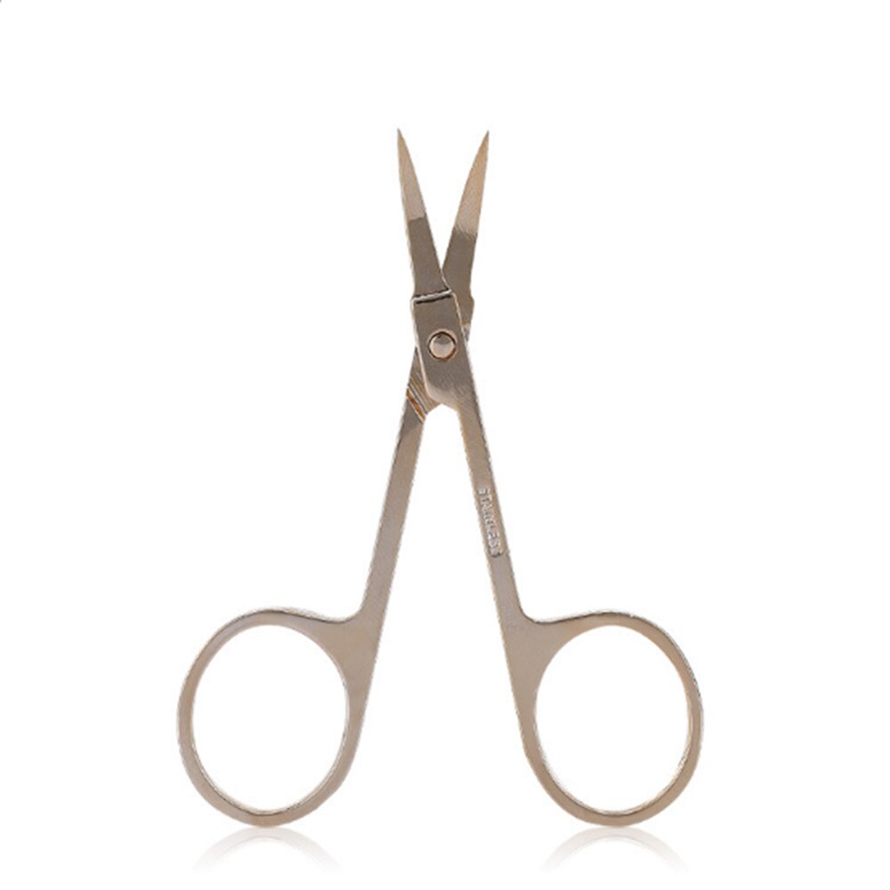 Tijeras de acero inoxidable para cejas, 1 unidad, punta afilada y delgada dorada, para belleza, manicura pequeña, tijeras elegantes: Default Title