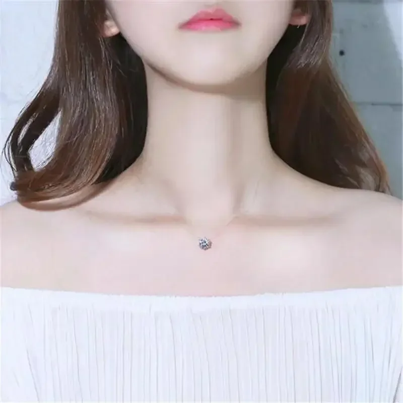 Zirkon Stein transparent Unsichtbare Angelschnur Perle Halsband Frauen Jahrgang modisch Elegante Kristall Halskette Hochzeit Halsketten