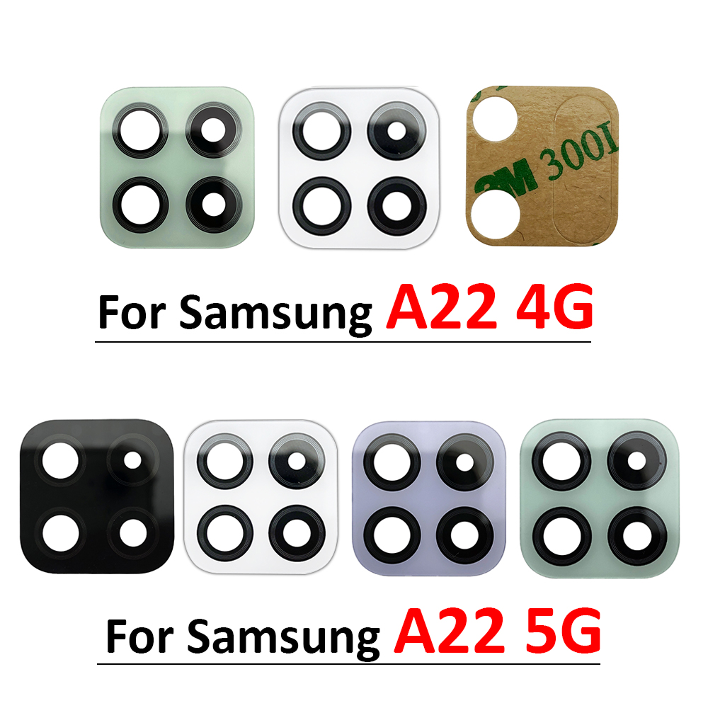 10 Stks/partij, achter Terug Camera Glazen Lens Voor Samsung A22 4G A225F / A22 5G A226B Camera Glas Met Lijm lijm