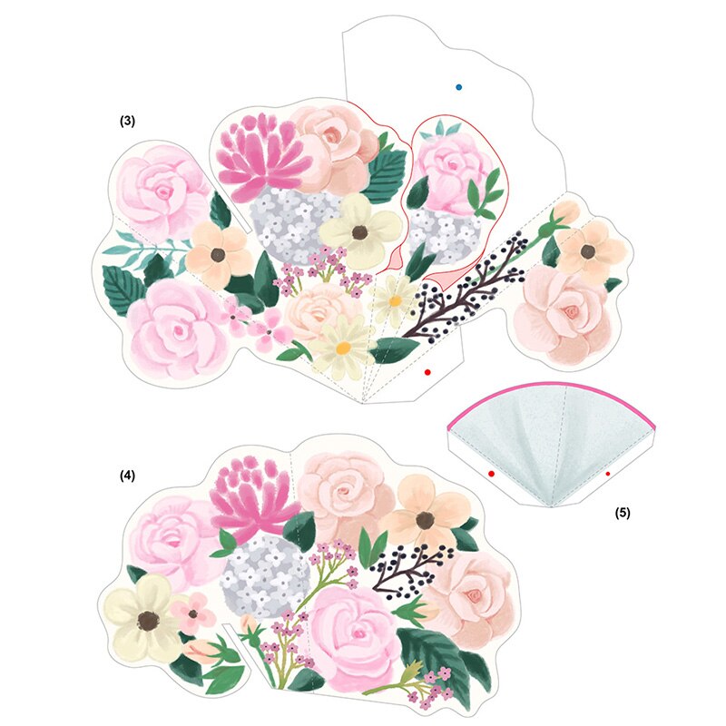 DIY Pop-up Card Flower,Handmade 3D Anniversary Greeting Card Paper Model,Postcard Invitation Papercraft,Craft Toy ER-091