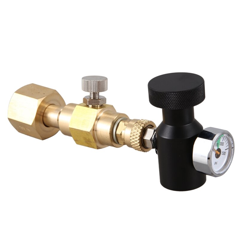 JEYL CO2 Carbonator Cylinder Tank Refill Adapter Adaptor Filling Station Co2 Cylinder Refill Adapter W21.8 EU Gauge