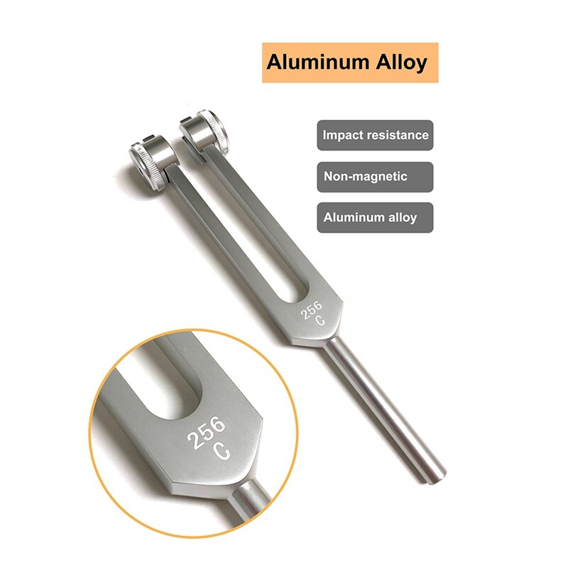 256Hz 256C Aluminum Alloy Tuning Fork With Hammers For Nervous System Testing Sound Healing Therapy Health Care