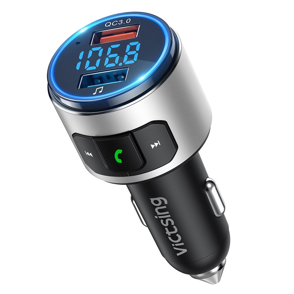 TRASMETTITORE PER AUTO BLUETOOTH USB QC3.0 MP3 VIVAVOCE CHIAMATA