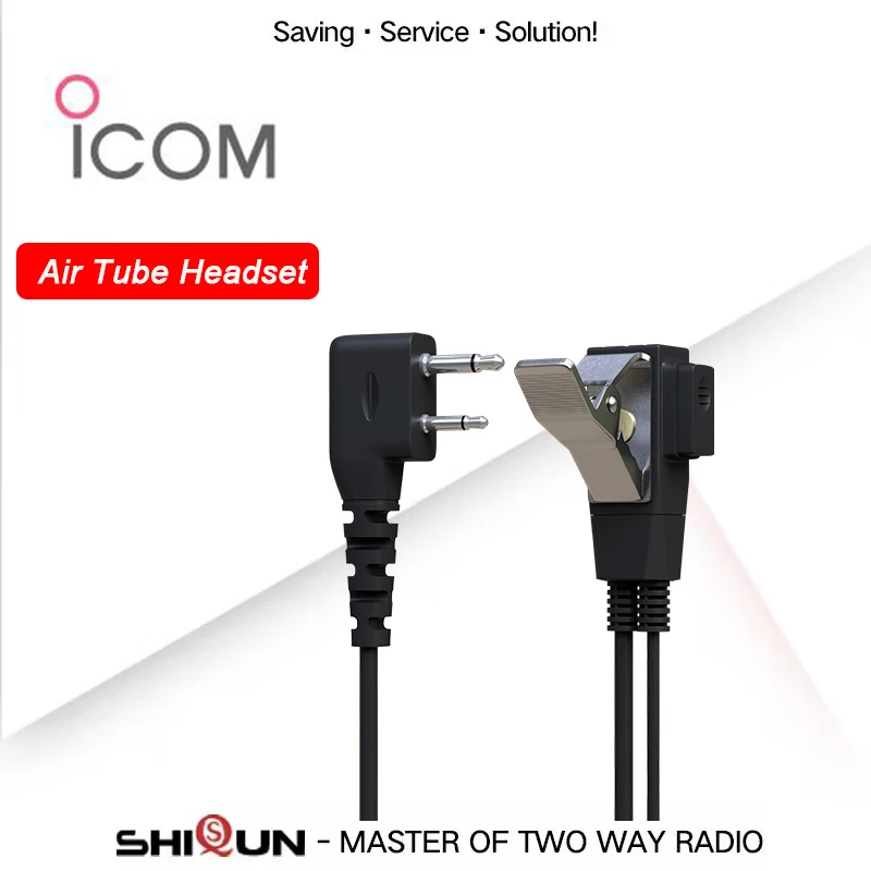 Earpiece for ICOM Two Way Radio IC-F14 Acoustic Headset for IC-F21 Walkie Talkie Air Tube Headphone with Mic PTT IC-F3/H6 Radios