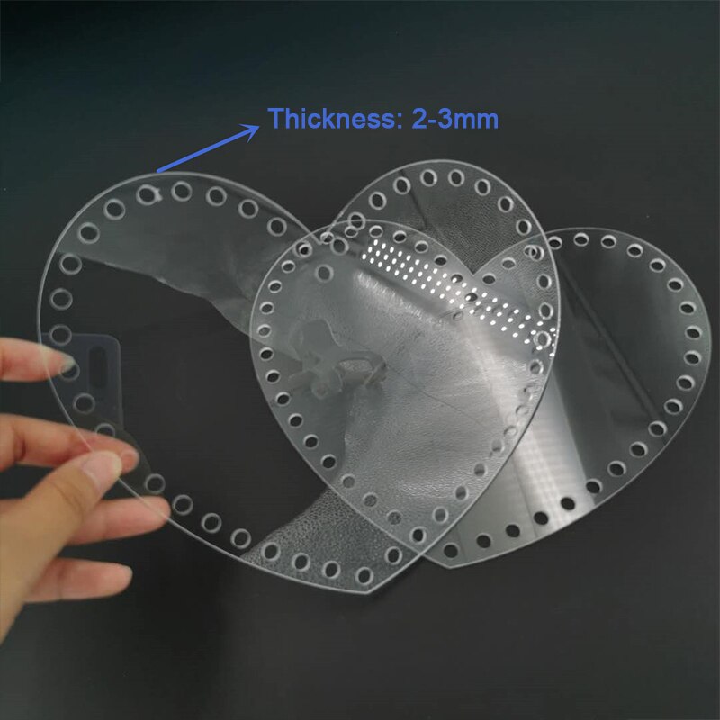 2PCS Heart-shaped Transparent Acrylic Board Knitted Bag Accessories Handmade DIY Crochet Bag Materials Supplies shoulder bag DIY