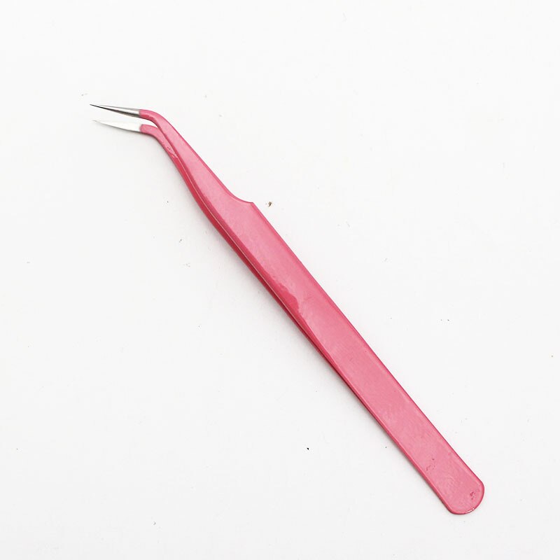 Wimper Extension Pincet Rvs Rode Wimper Pincet Anti-Statische Super-Hard Clip Eye Lash Makeup tool: Oranje