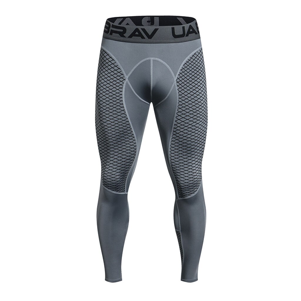 Ishowtienda fitness bodybuilding bukser træning elastik sports leggings jogging bukser herre fitness bukser herre: Grå / L