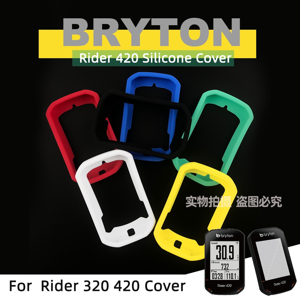 Bryton rider 420 rider 320 taske cykel computer silikone cover tegneserie gummi beskyttelses taske + hd film (til bryton 420)