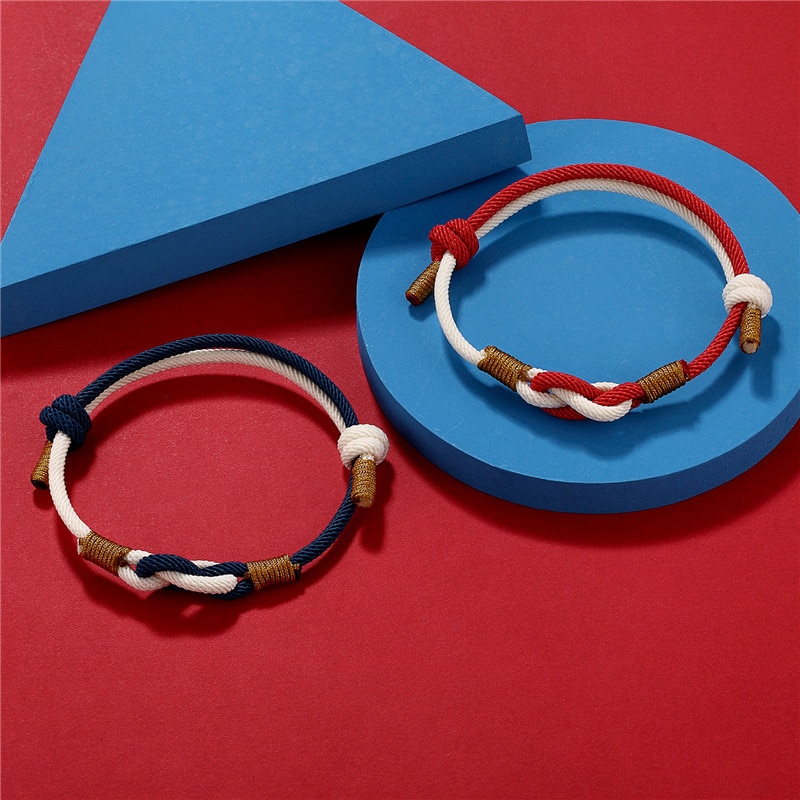 Mkendn koppelarmband milan touw concentrische knoop infinity armband voor mannen vrouwen teken van liefde sieraden