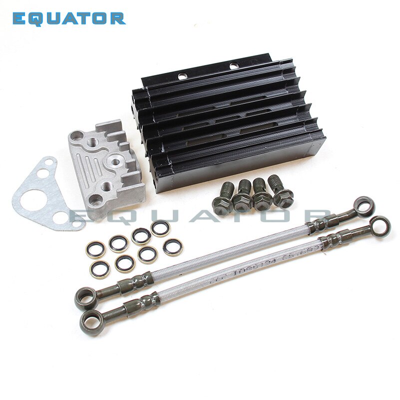 motorcyel parts CNC Aluminum Alloy Oil Cooler Radiator set for 110cc Dirt bike Pit monkey DAX pocket ATV: black