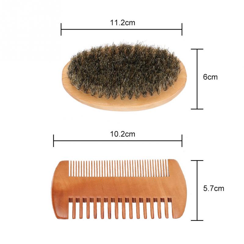 Puiset viikset soikea miesten parta barba harja ja kampa kasvot parta parranajo puhdistus hoito hoito parranajoharja setti partahiukset harjasetti