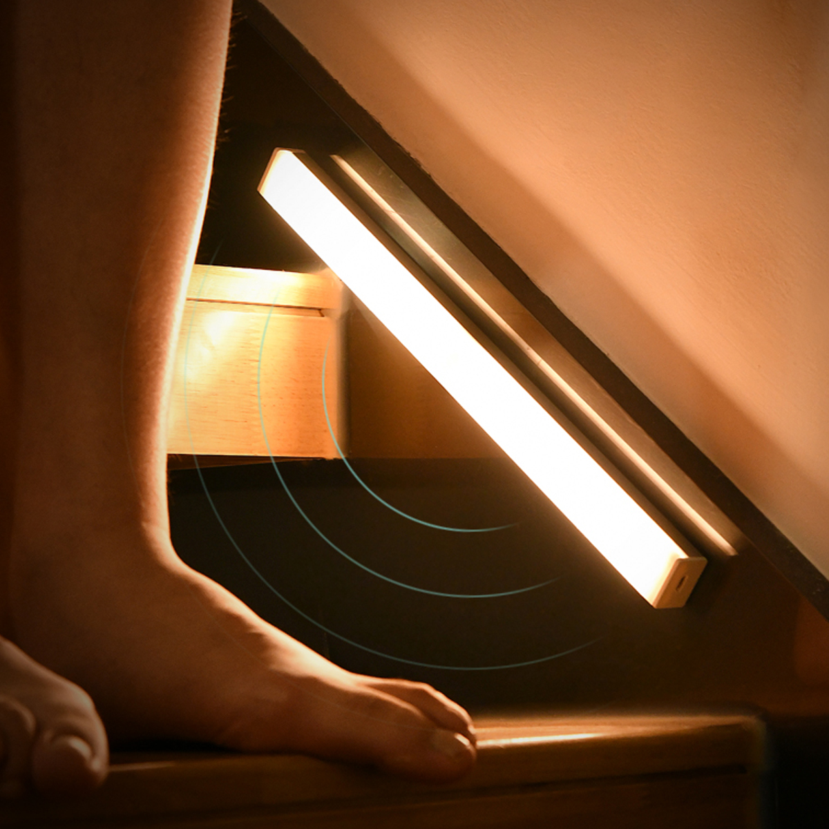 ANMONE Wardrobe Led Light Motion Sensor Wireless Night Lamps Bedroom Kitchen Decorative Light Strips USB Rechargeable Backlight