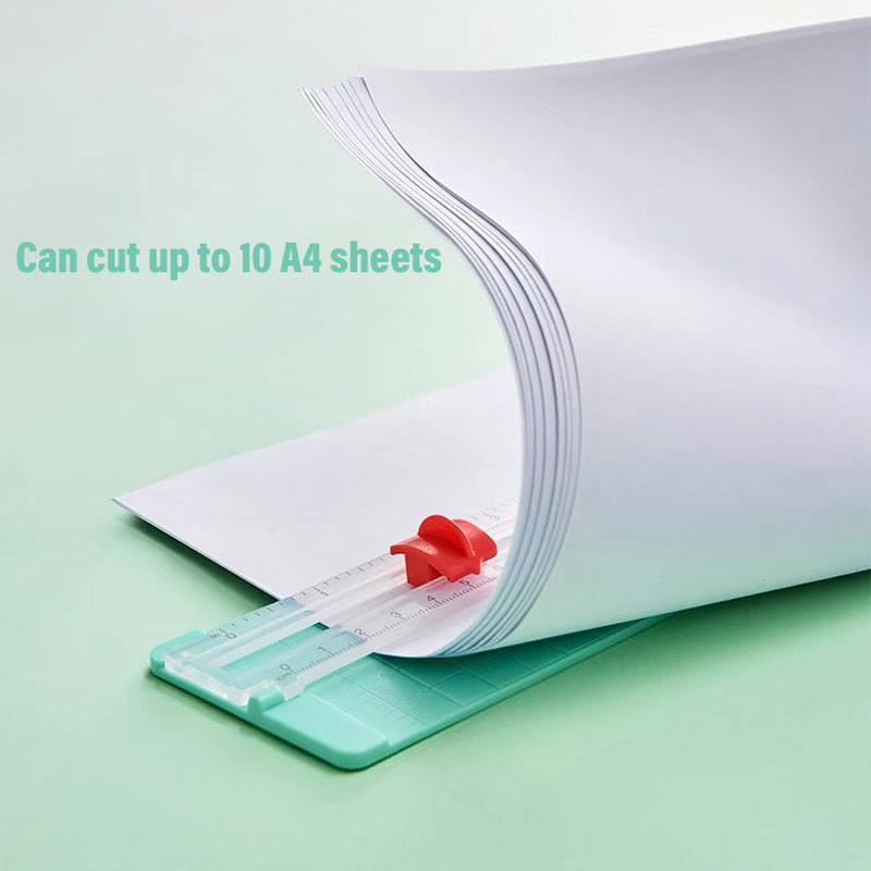 1PC Paper Cutter Portable Cutter Paper Slicer Scrapbooking Tool with Automatic Safety Protection Device and Side Ruler