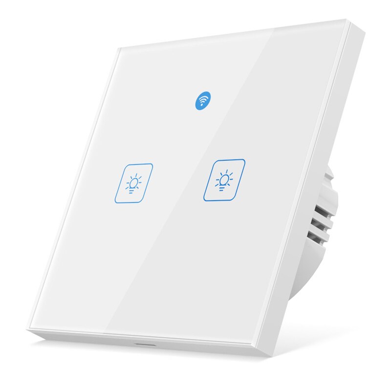 Alexa Switch Panel Wifi Smart Switch Touch Light Switch Panel Wireless Wall Switch Voice Control With Google Home 1/2/3 Gang EU: 2GANG