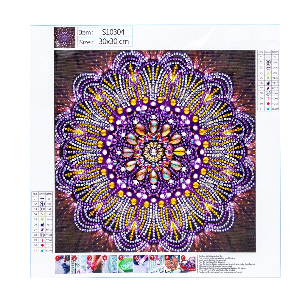 5D DIY Special Shaped Diamond Painting Mandala Kits DIY Diamond Art Paint Cross Stitch for Adults and Kids: S10304