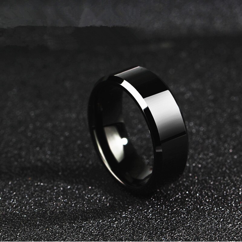 Men's Stainless Steel Unadjustable Rings Black For Male Boyfriend Simple Trendy Ring Punk Jewelry (US Size 6-13) 1PC