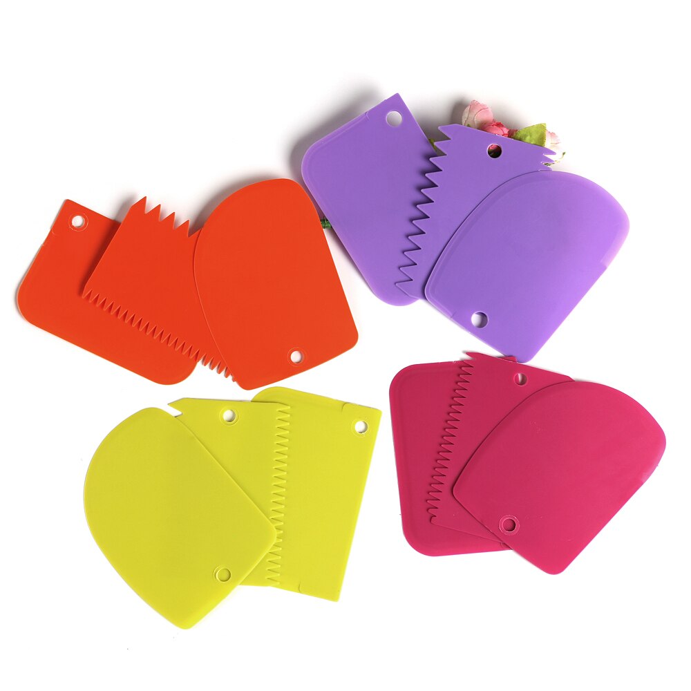 3 stuks/partij roomschraper onregelmatige tanden rand diy schraper taartdecoratie fondant gebak uitstekers bakspatels gereedschap
