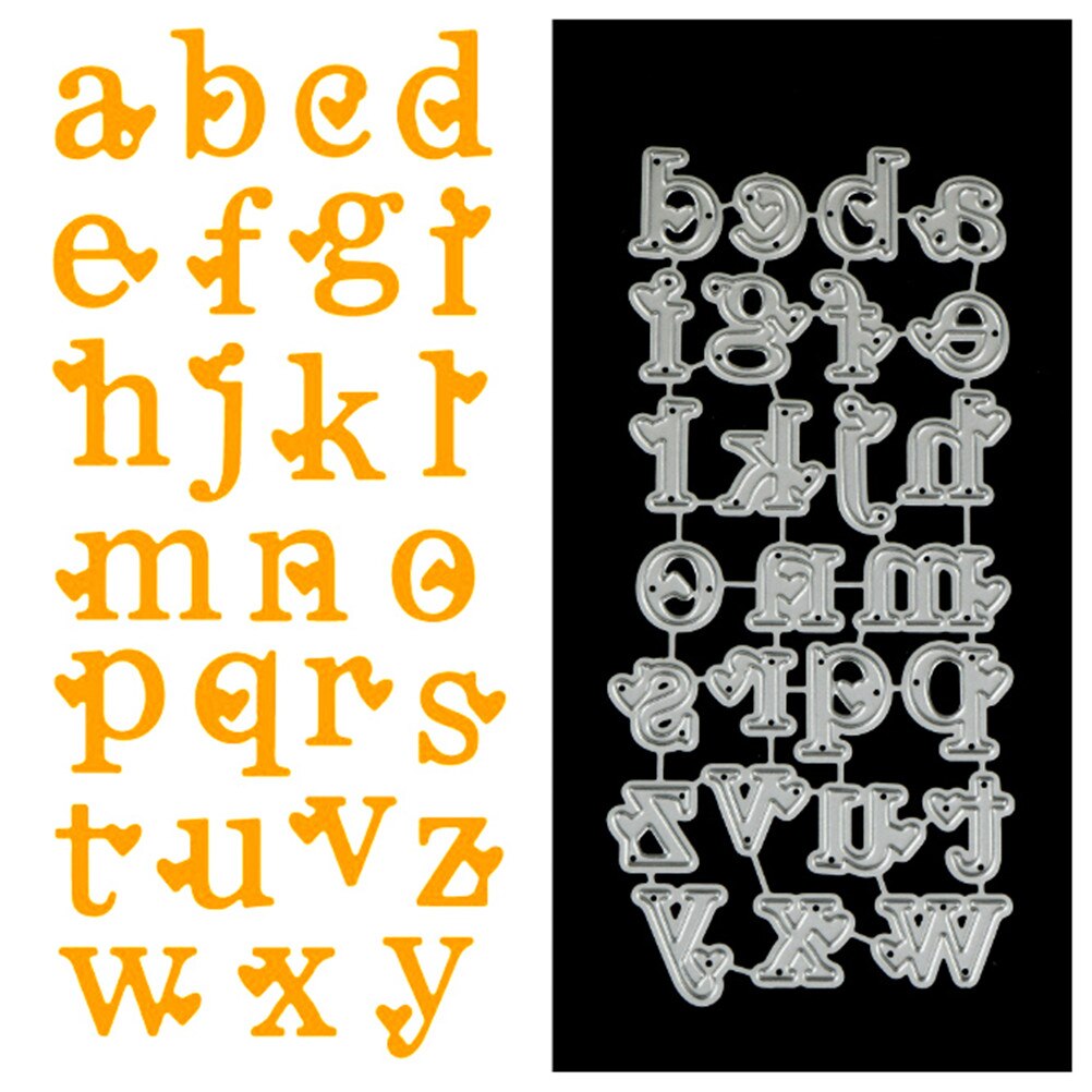 26Pcs Mooie Hoofdletters Alfabet Nummer Metalen Staal Embossing Stansmessen Craft Sterven Scrapbooking 3D Stempel Handmadecard: 2