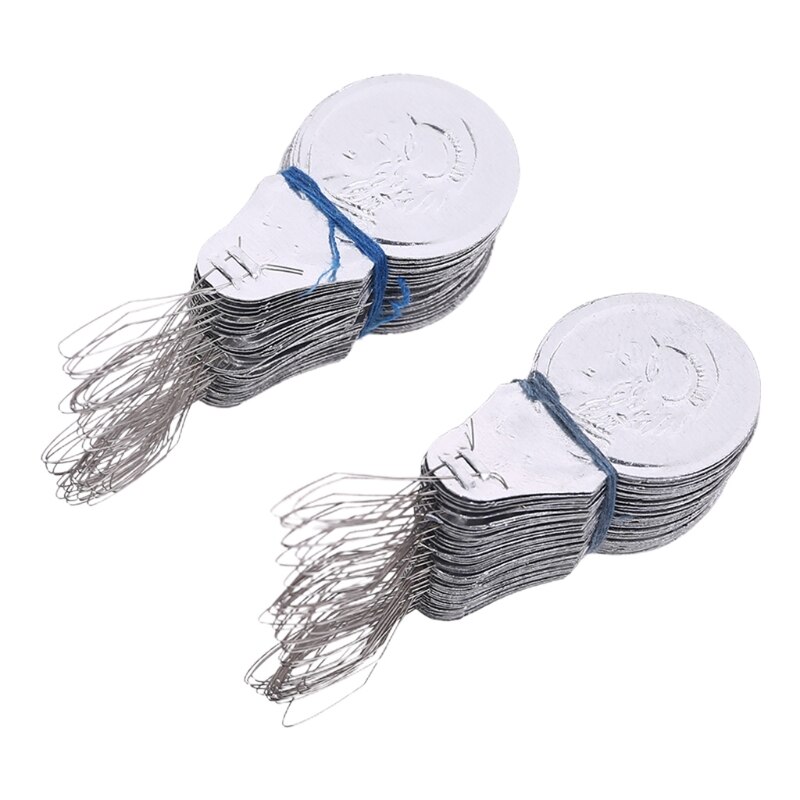100Pcs Bow Wire Needle Threader Stitch Insertion Machine Hand Sewing Thread Tool