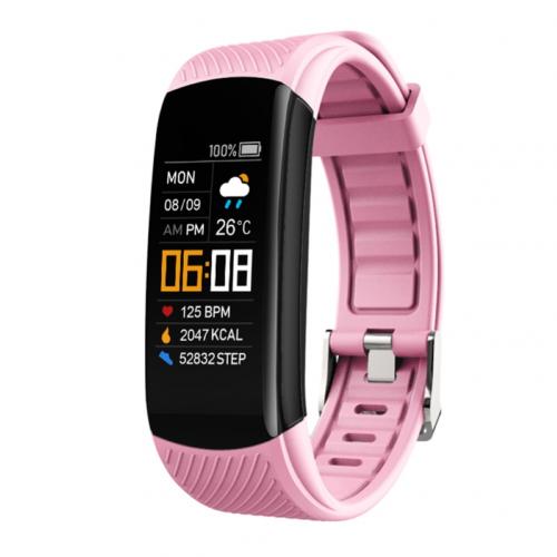 C5S Bluetooth Waterproof Heart Rate Sleep Monitor Fitness Sports Smart Bracelet: Pink
