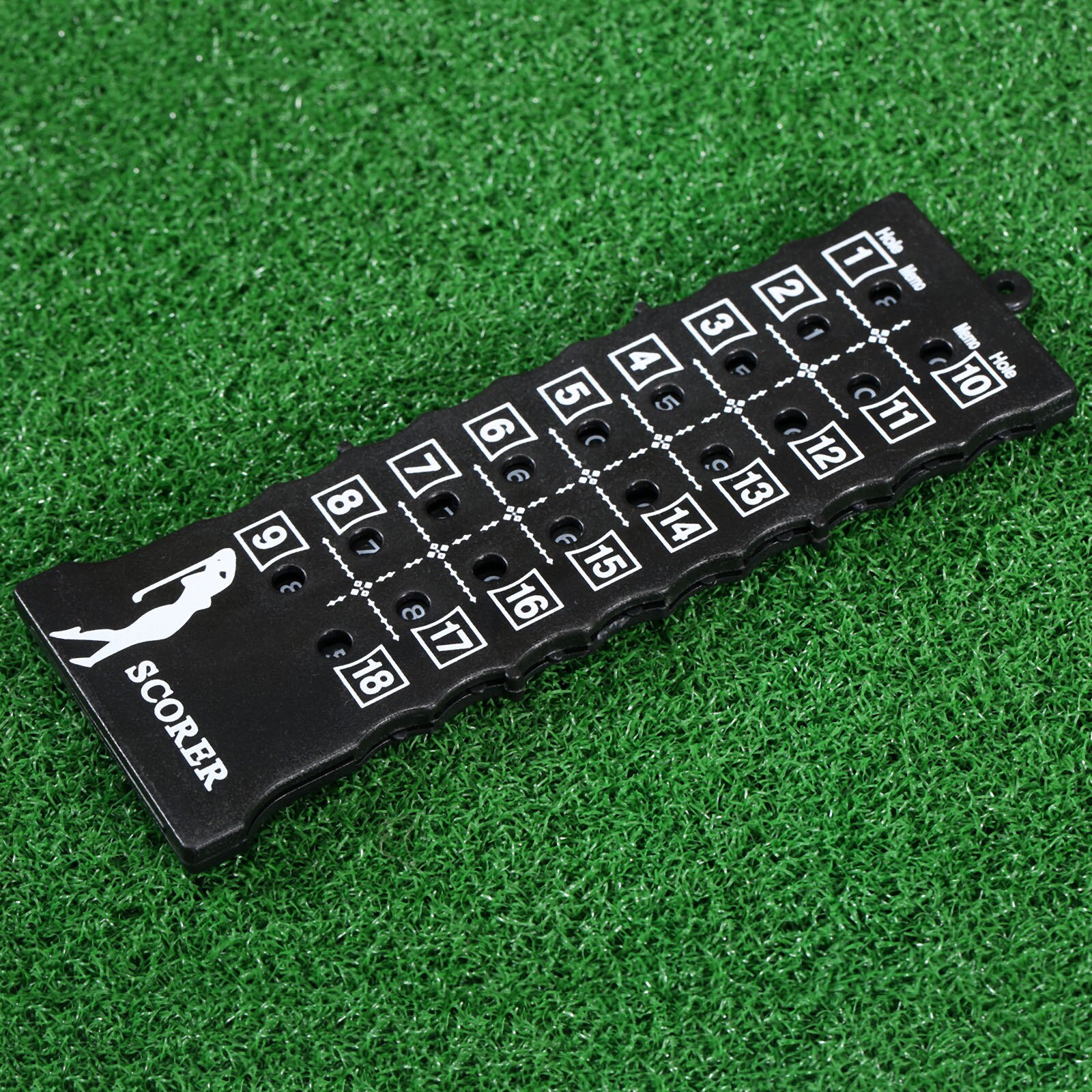Plastic 18 Holes Golf Stroke Putt Score Card Counter Golf Score Indicator met Sleutelhanger Milieu Golf Score Counter Black