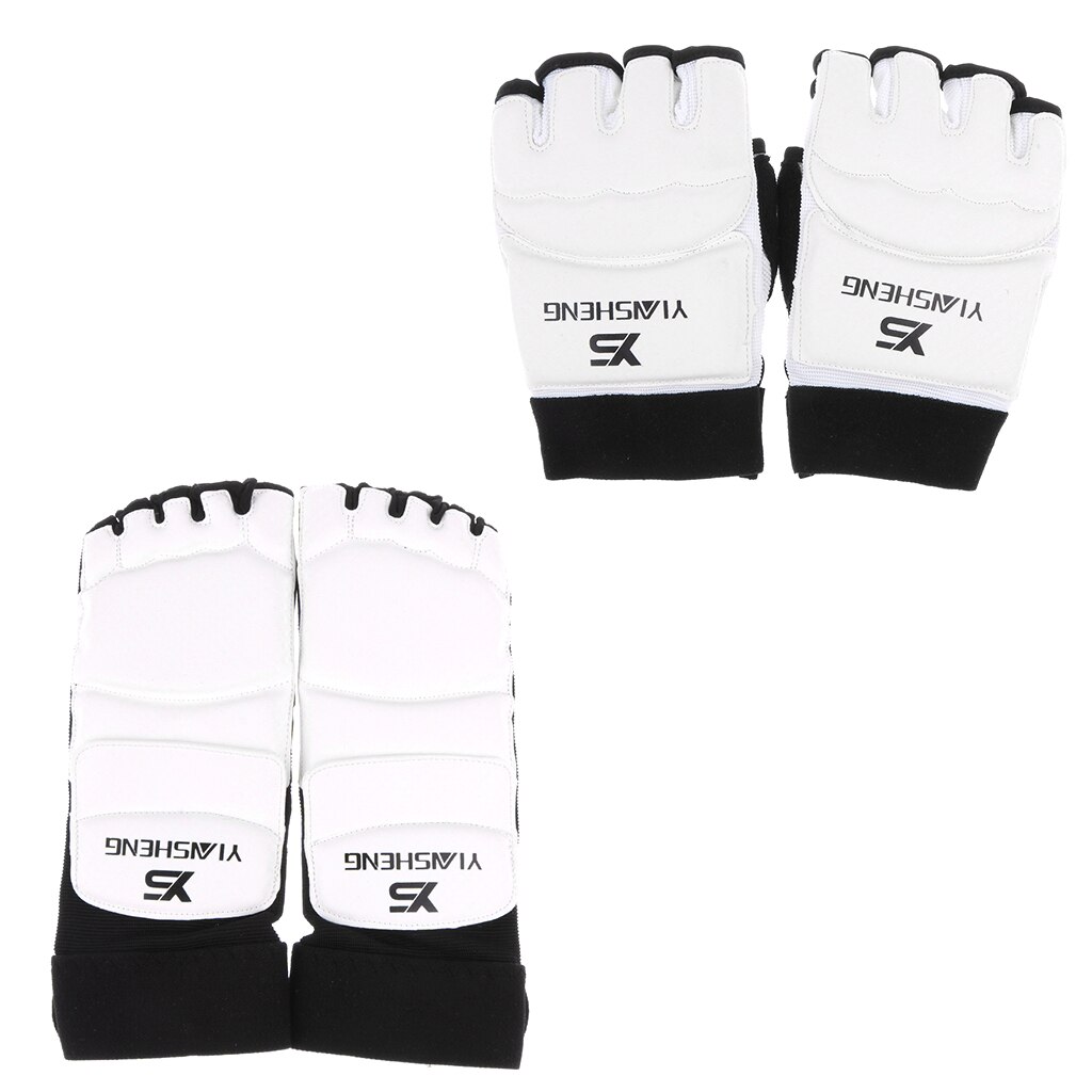 Protectores de pie para Taekwondo, guantes de medio dedo para Karate, boxeo, Muay Thai, ropa deportiva para entrenamiento muscular corporal: Borgoña
