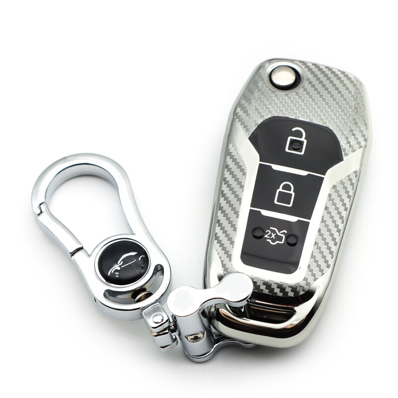 Soft TPU Car Key Chain Covers Case Accessories Cap Holder for Ford Explorer F150 F250 Ranger Ecosport Mondeo,Silver: Default Title