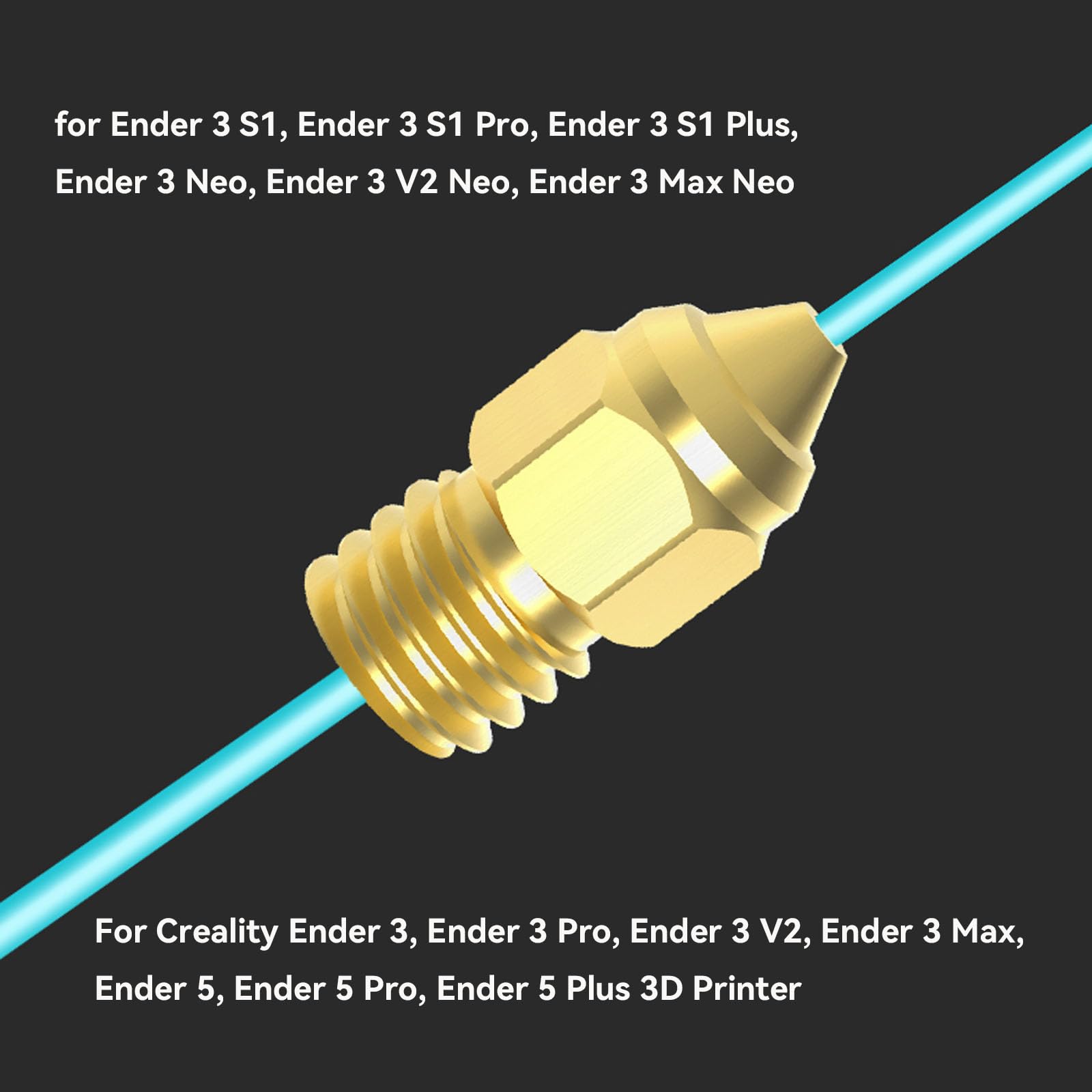 Creality Hotend Estrusore MK Kit ugelli in ottone 0,4 mm 5/10 pezzi/set per stampante serie CR-6 SE / Ender-3 / Ender 5