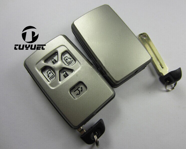 Brand Replacement Smart Remote Key Shell 5 Buttons For Toyota Previa Alphard Prius Key Card FOB Case
