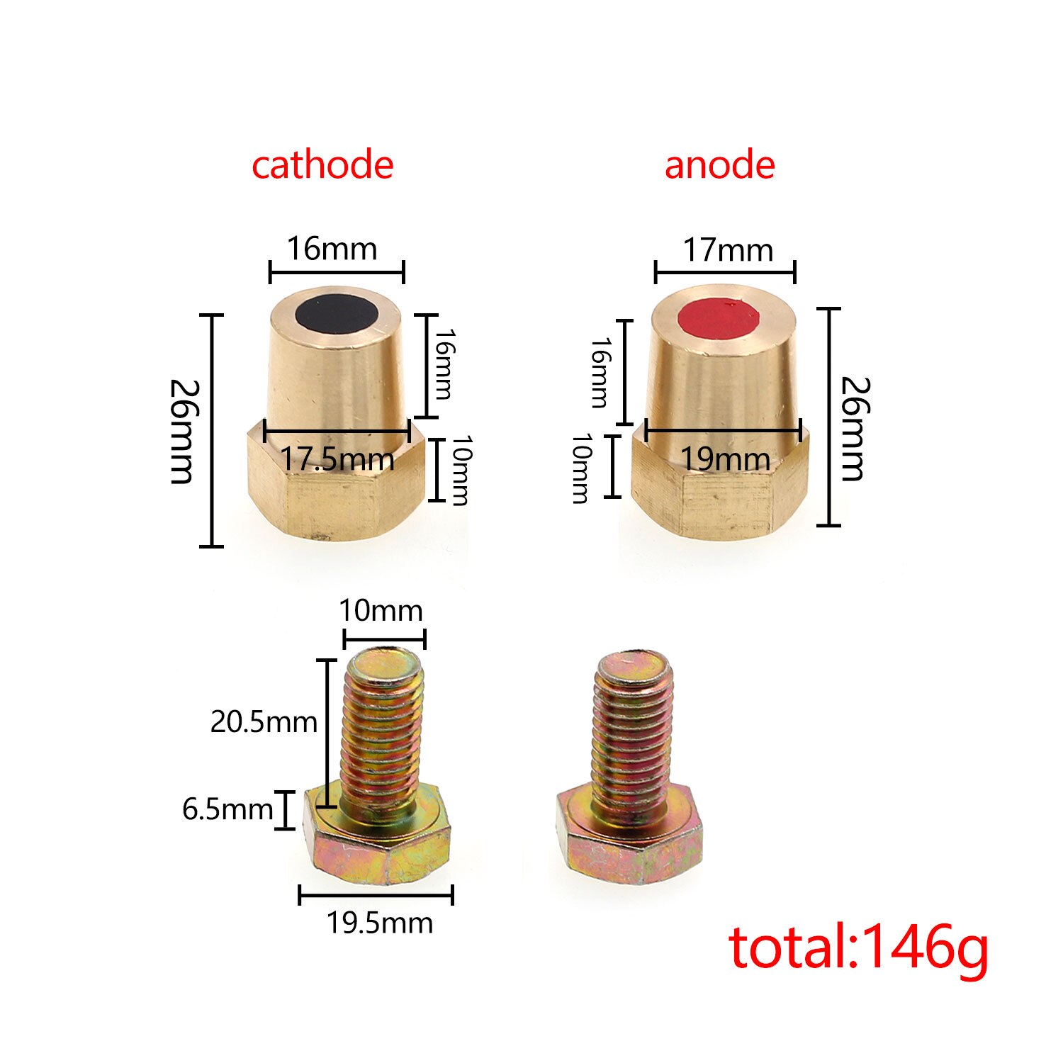 1pc Automotive battery revise M10 into ordinary battery pile head Retrofit accessories Brass battery connector