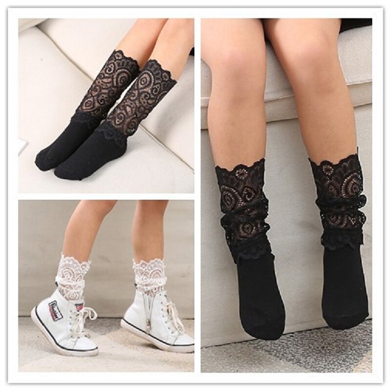 Dentelle genou chaussettes filles beauté princesse Style enfant en bas âge chaussettes longues chaussettes d'été pour filles robes de bébé vêtements accessoires