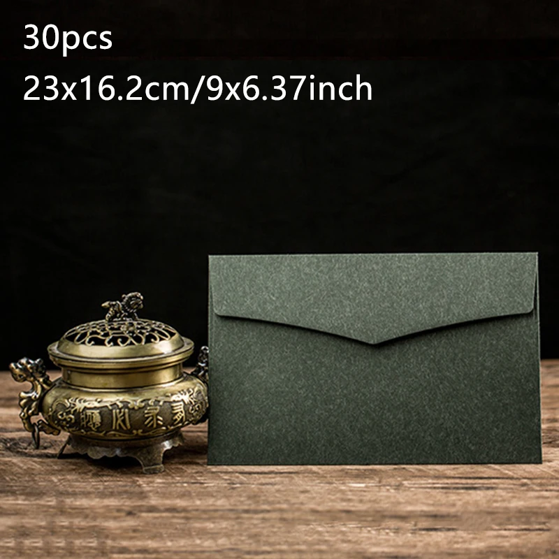 30 szt. Koperta 23x16,2 cm Artykuły dla małych solidny 200g Papier kraft Pocztówka Wiadomość Opakowanie Zaproszenie Ślubne artykuły papiernicze: Jasno szary