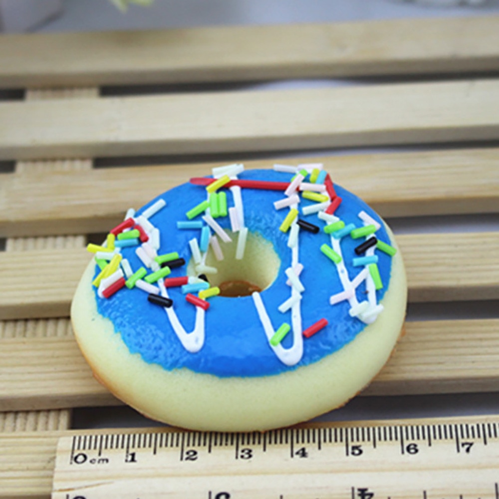 Simulation Cute Donut Squishy Squeeze kawaii Toy Stress Reliever Soft Colourful Doughnut Scented Slow Rising Toys L1227