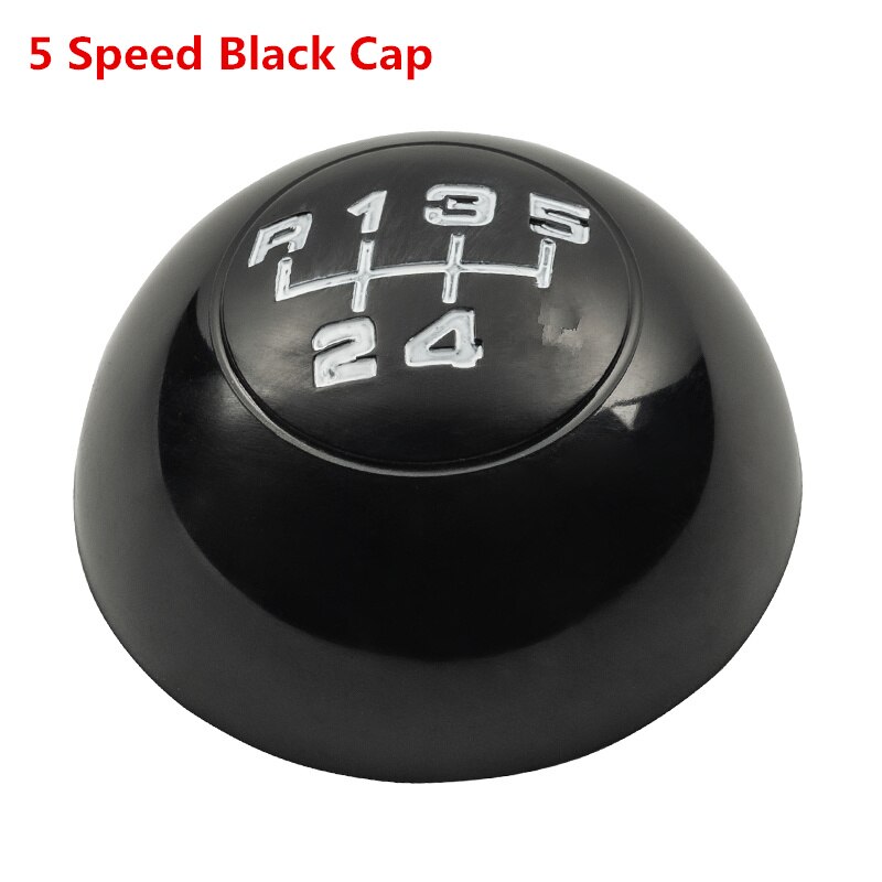 Chroom/Zilver/Zwarte Auto Versnellingspookknop Shifter Handbal Embleem Cap Cover Case Voor Alfa Romeo Giulietta: 5 Speed Black Cap