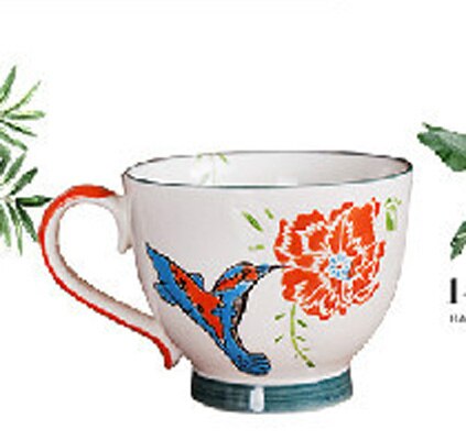 ceramic cup, ceramic soup cup with handle, pasta cup, milk cup, breakfast cup coffee cup: 2